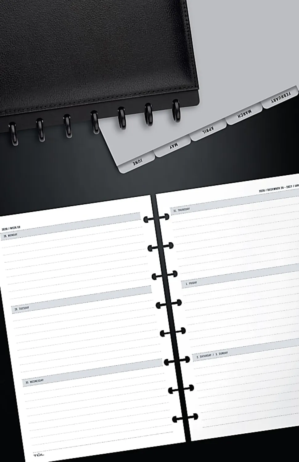 2027 TUL® Discbound Weekly/Monthly Planner Refill Pages, Junior Size, January To December