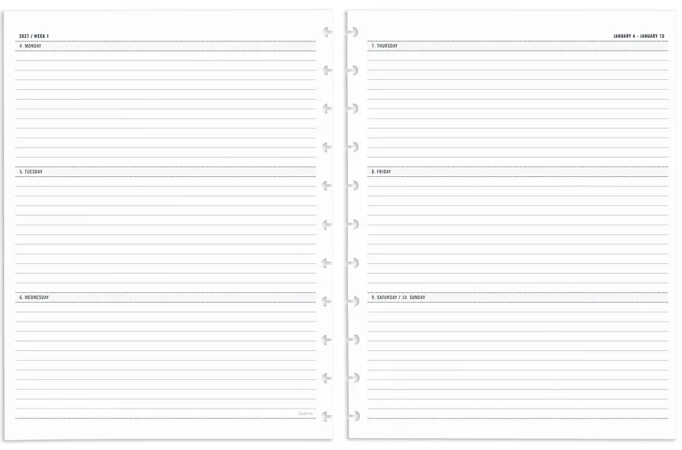 2027 TUL® Discbound Weekly/Monthly Planner Refill Pages, Letter Size, January To December