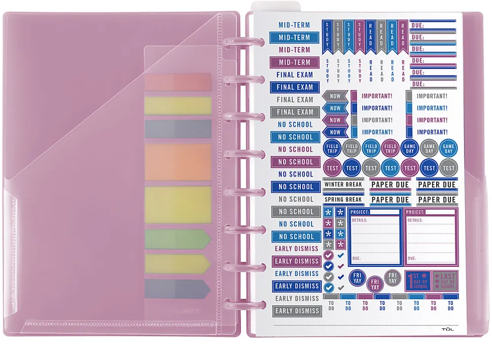 2026-2027 TUL® Discbound Weekly/Monthly Student Planner, Junior Size, Pink, July To June