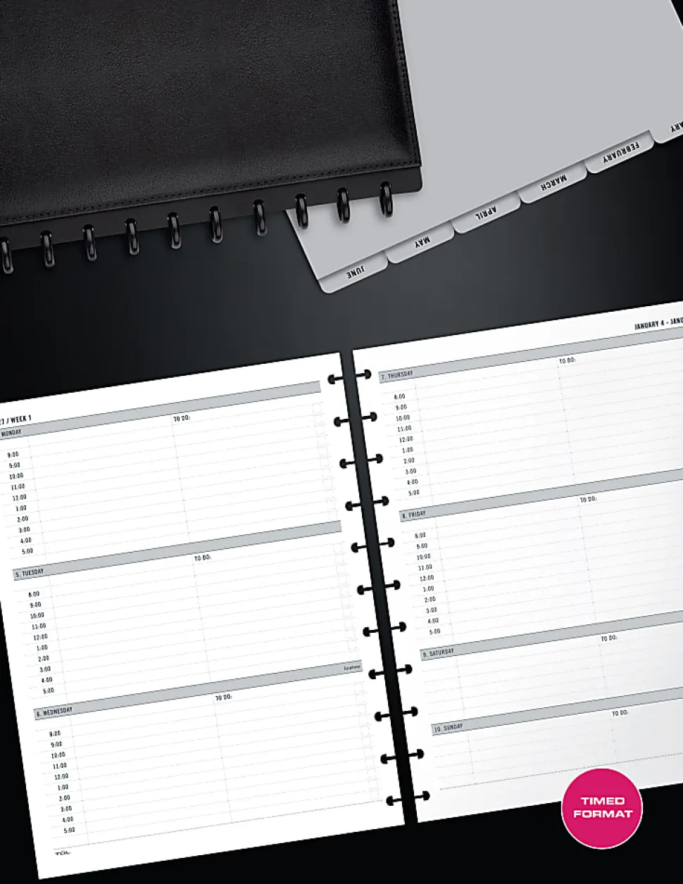 2027 TUL® Discbound Weekly Planner Refill Pages Set, Letter Size, January To December, Total Qty 1, TULLTFLRTIMERY27