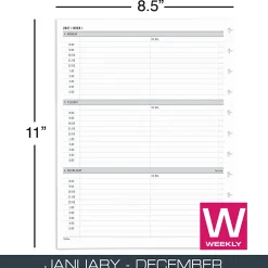 2027 TUL® Discbound Weekly Planner Refill Pages Set, Letter Size, January To December, Total Qty 1, TULLTFLRTIMERY27
