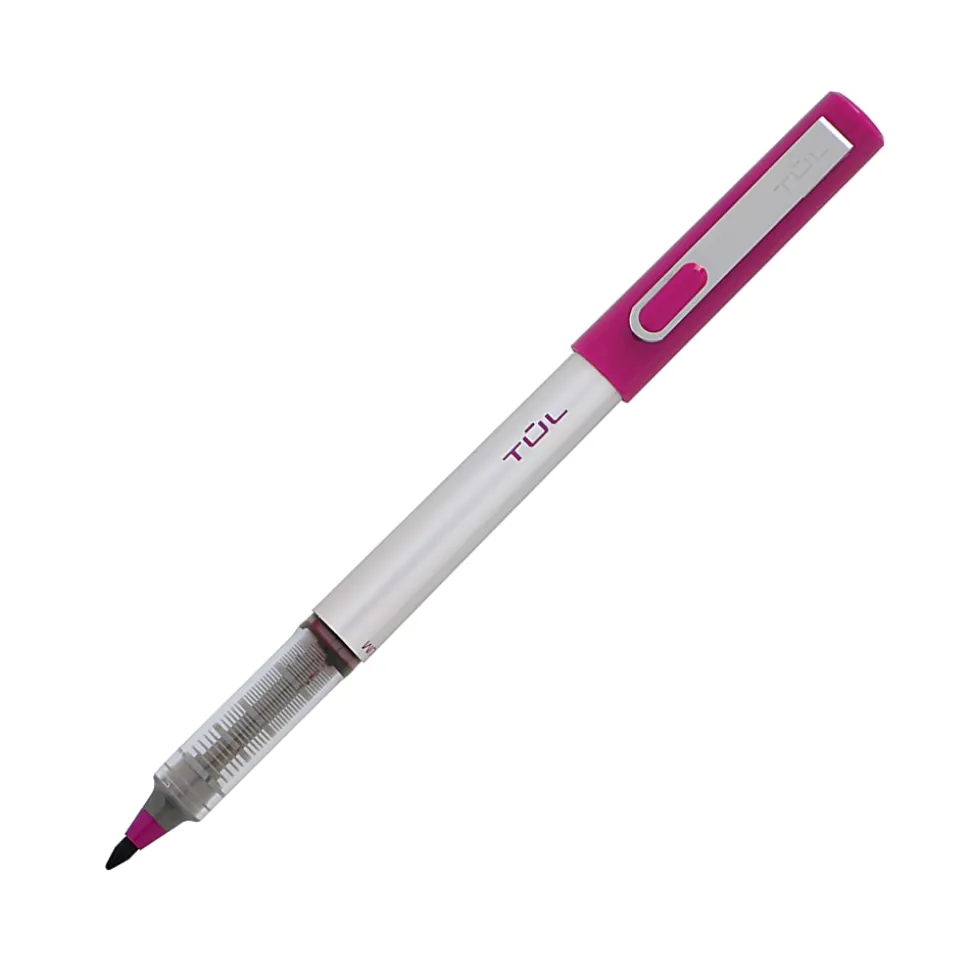 TUL® Fine Liner Felt-Tip Pen, Fine, 1.0 mm, Silver Barrel, Assorted Ink Colors, Pack Of 8 Pens