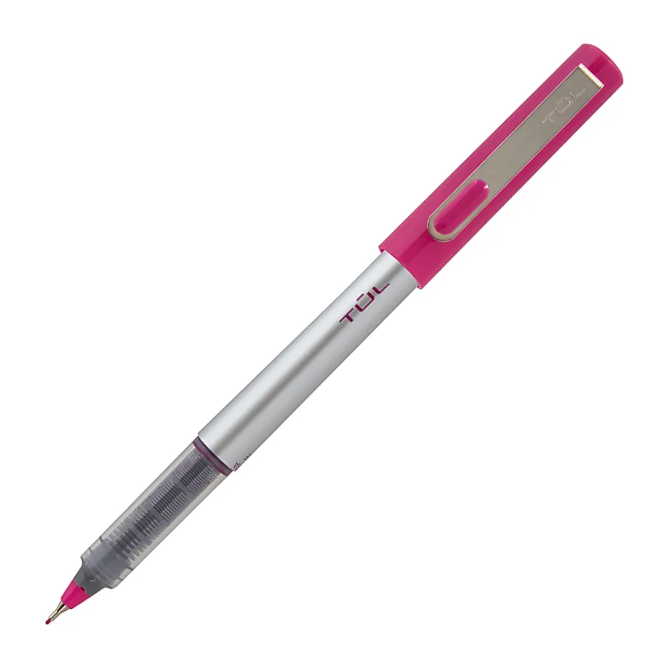 TUL® Fineliner Felt-Tip Pen, Ultra-Fine, 0.4 mm, Silver Barrel, Assorted Ink Colors, Pack Of 12 Pens