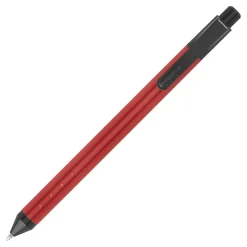 TUL® Fine Writing Solid Metal Barrel Retractable Gel Pen With 2 Refills, Medium Point, 0.7 mm, Red Barrel, Red/Black/Blue Ink