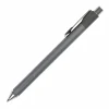 TUL® Fine Writing Solid Metal Barrel Retractable Ballpoint Pen With 2 Refills, Medium Point, 1.0 mm, Brushed Silver Barrel, Black & Blue Inks