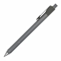 TUL® Fine Writing Solid Metal Barrel Retractable Ballpoint Pen With 2 Refills, Medium Point, 1.0 mm, Brushed Silver Barrel, Black & Blue Inks