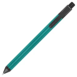 TULĀ® Fine Writing Solid Metal Barrel Retractable Gel Pen With 2 Refills, Medium Point, 0.7 mm, Teal Barrel, Teal/Black/Blue Ink