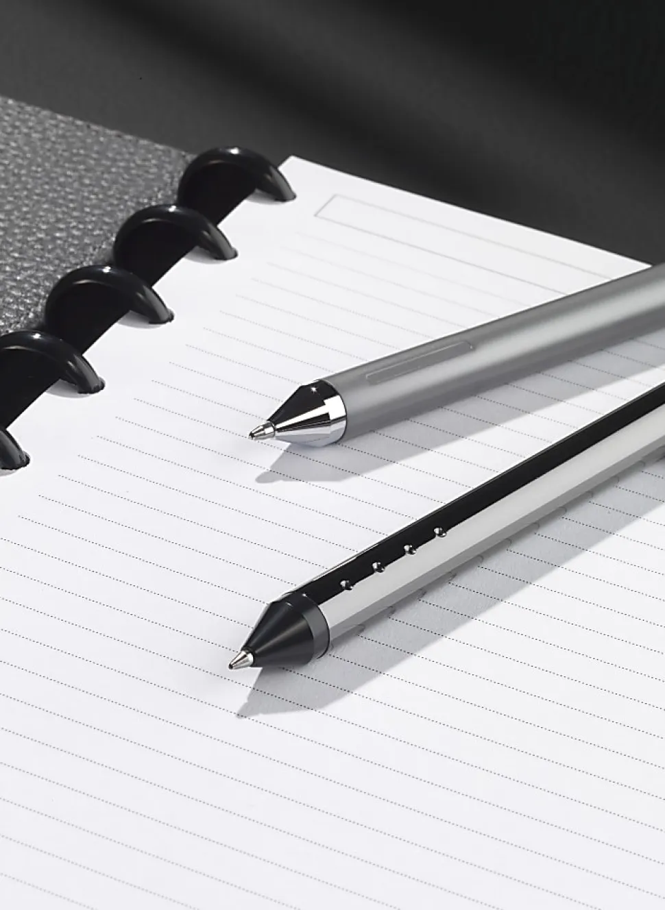 TUL® Fine Writing Solid Metal Barrel Retractable Gel Pen with 2 Refills, Medium Point, 0.7 mm, Gunmetal Barrel, Black & Blue Inks