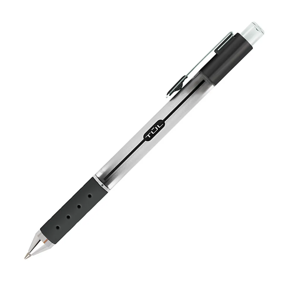 TUL® GL Series Retractable Gel Pens, Bold Point, 1.0 mm, Silver Barrel, Assorted Inks, Pack Of 4 Pens