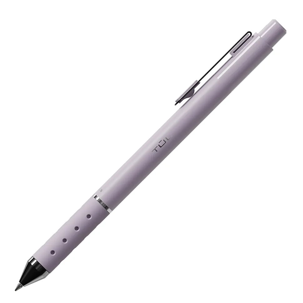 TUL® GL Series Retractable Gel Pens, Medium Point, 0.8 mm, Assorted Gunmetal Barrel Colors, Assorted Metallic Ink, Pack Of 4 Pens