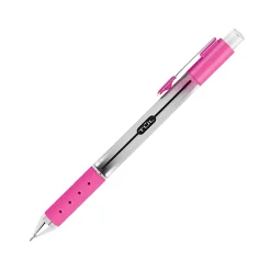 TULĀ® GL Series Retractable Gel Pens, Needle Point, 0.5 mm, Silver Barrel, Assorted Ink, Pack Of 4 Pens