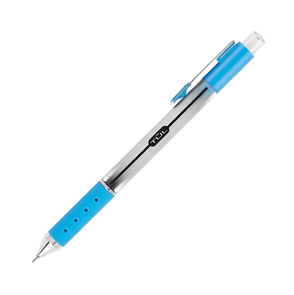 TUL® GL Series Retractable Gel Pens, Needle Point, 0.5 mm, Silver Barrel, Assorted Ink, Pack Of 4 Pens