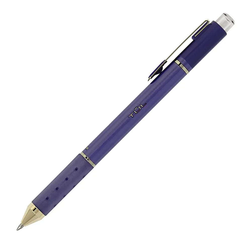 TUL® GL Series Retractable Gel Pens, Medium Point, 0.8 mm, Assorted Barrel Colors, Assorted Metallic Inks, Pack Of 4 Pens