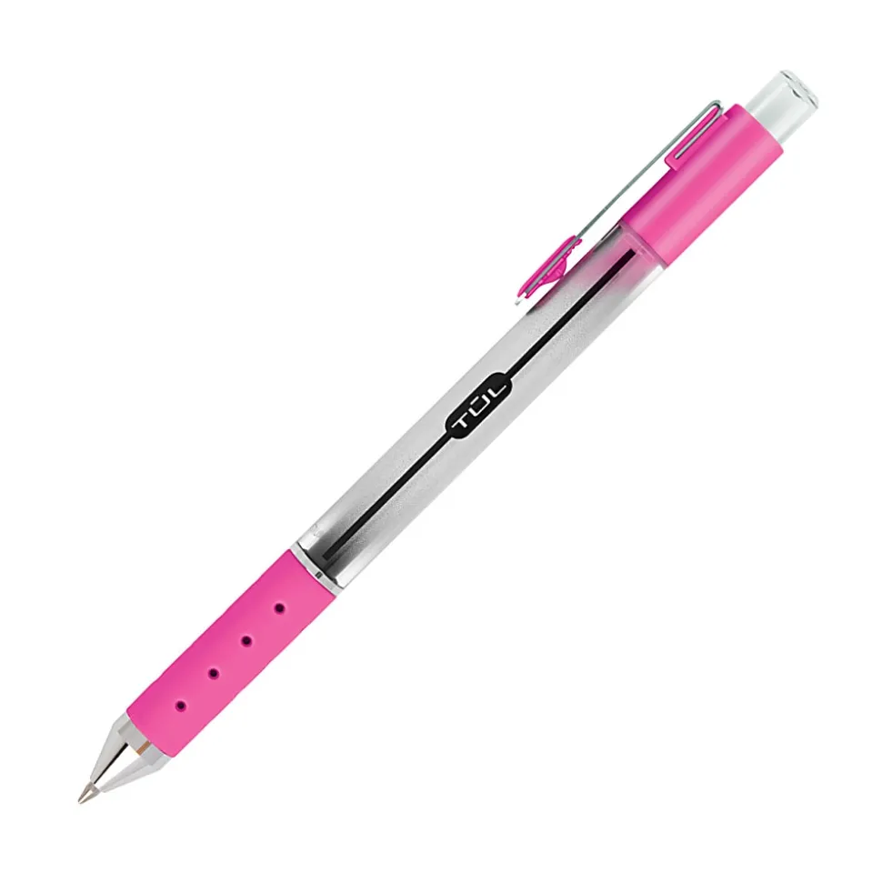 TUL® GL Series Retractable Gel Pens, Medium Point, 0.7 mm, Pearl White Barrel, Blue Ink, Pack Of 4 Pens