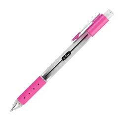 TULĀ® GL Series Retractable Gel Pens, Medium Point, 0.7 mm, Silver Barrel, Assorted Bright Inks, Pack Of 8 Pens