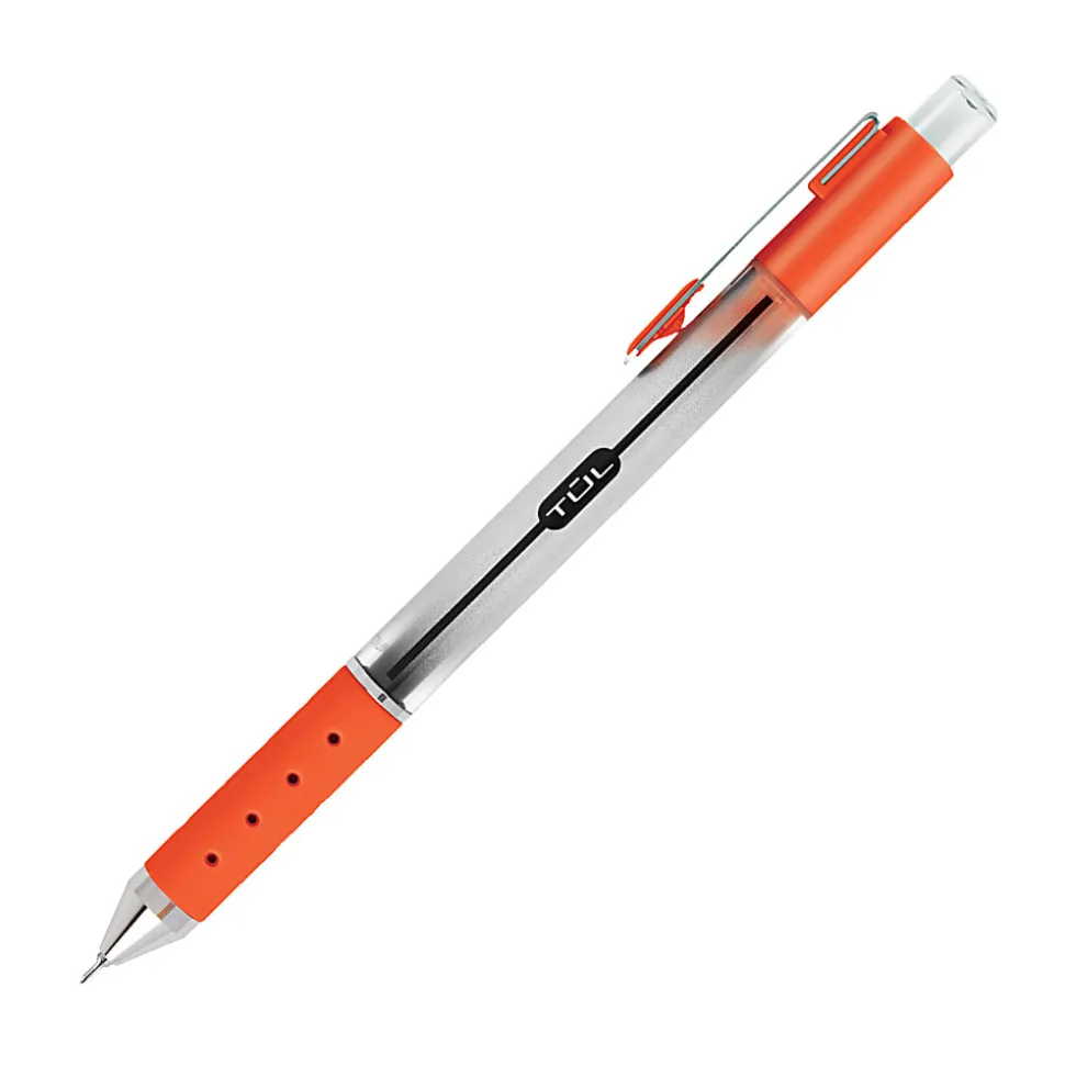 TUL® GL Series Retractable Gel Pens, Needle Point, 0.5 mm, Silver Barrel, Assorted Bright Inks, Pack Of 8 Pens