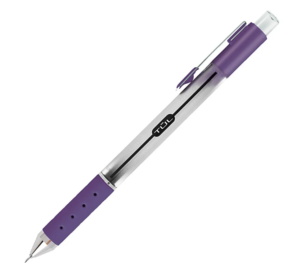 TUL® GL Series Retractable Gel Pens, Needle Point, 0.5 mm, Silver Barrel, Assorted Bright Inks, Pack Of 8 Pens