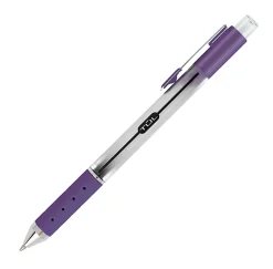 TULĀ® GL Series Retractable Gel Pens, Fine Point, 0.5 mm, Silver Barrel, Assorted Bright Inks, Pack Of 8 Pens
