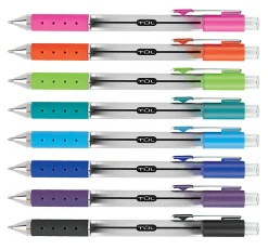 TUL® GL Series Retractable Gel Pens, Fine Point, 0.5 mm, Silver Barrel, Assorted Bright Inks, Pack Of 8 Pens