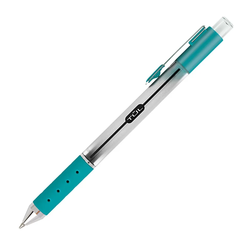 TUL® GL Series Retractable Gel Pens, Fine Point, 0.5 mm, Silver Barrel, Assorted Bright Inks, Pack Of 8 Pens