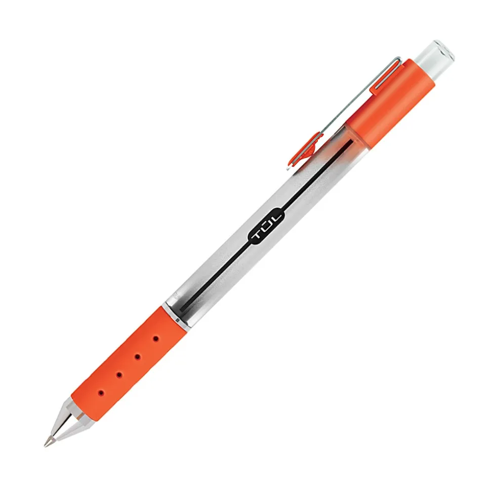 TUL® GL Series Retractable Gel Pens, Fine Point, 0.5 mm, Silver Barrel, Assorted Bright Inks, Pack Of 8 Pens
