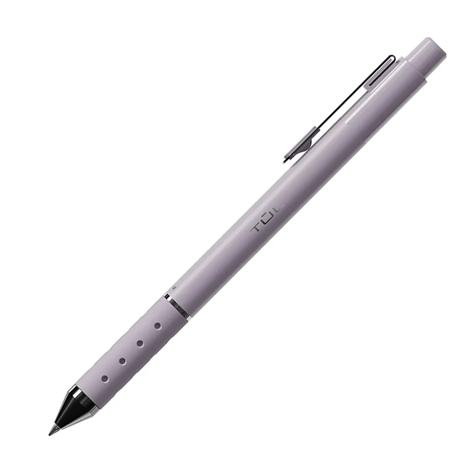 TUL® GL Series Retractable Gel Pens, Medium Point, 0.8 mm, Assorted Gunmetal Barrel Colors, Assorted Metallic Ink, Pack Of 8 Pens
