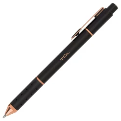 TUL® GL Series Retractable Gel Pens, Medium Point, 0.7 mm, Black Barrel, Black Ink, Pack Of 12 Pens