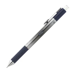 TULĀ® GL Series Retractable Gel Pens, Needle Point, 0.5 mm, Silver Barrel, Blue Ink, Pack Of 4 Pens