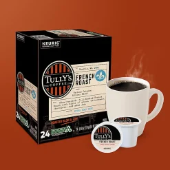 Tully's Coffee French Roast Keurig Single-Serve K-Cup Pods, Dark Roast, 24 Pods Per Pack, Case Of 4 Packs