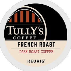 Tully's Coffee French Roast Keurig Single-Serve K-Cup Pods, Dark Roast, 24 Pods Per Pack, Case Of 4 Packs