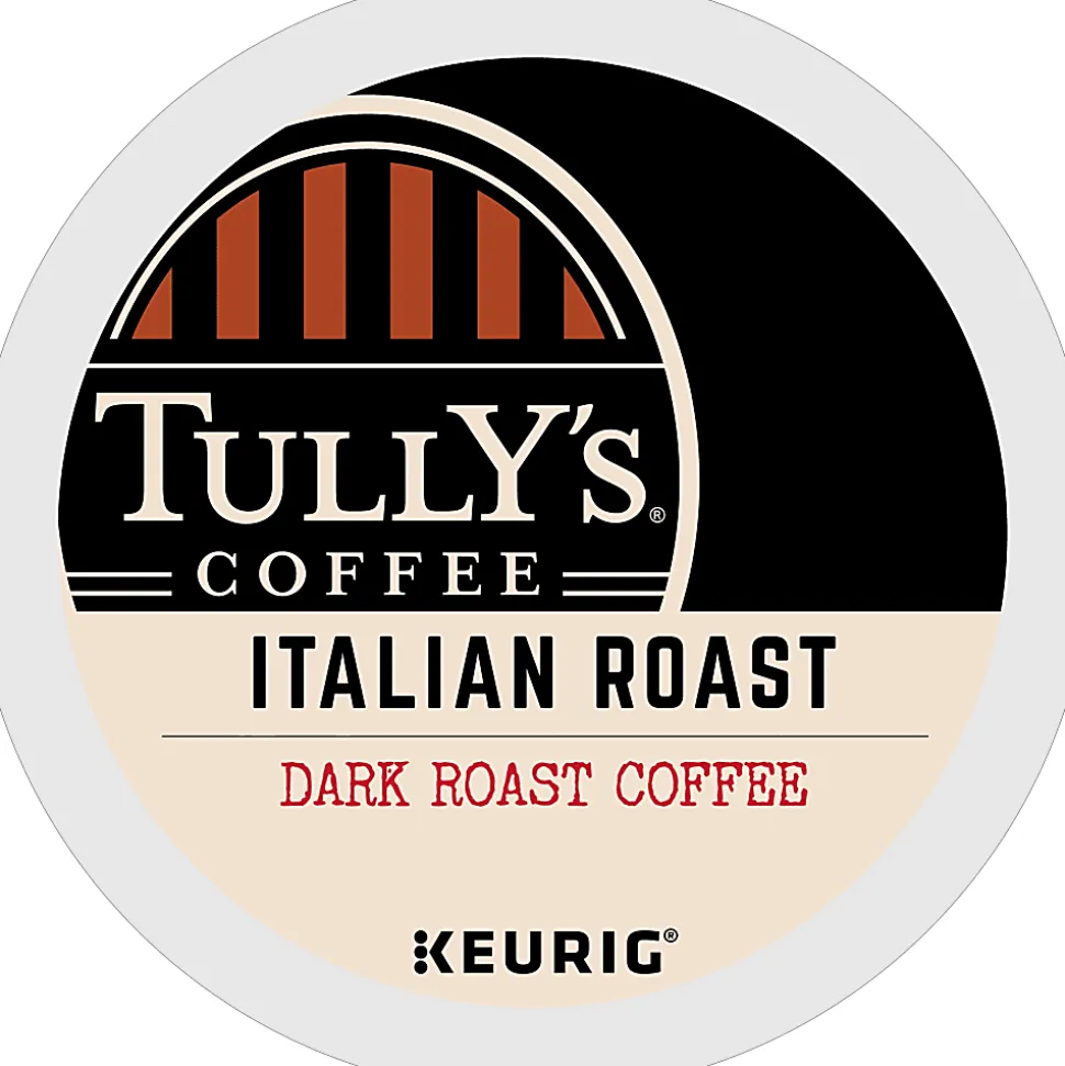 Tully's Coffee Italian Roast Keurig Single-Serve K-Cup Pods, Dark Roast, 24 Pods Per Pack, Case Of 4 Packs