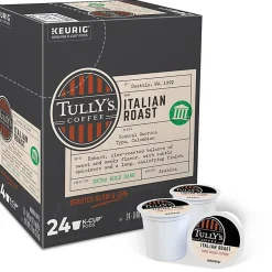 Tully's® Coffee Single-Serve Coffee K-Cup® Pods, Italian Roast, Carton Of 24