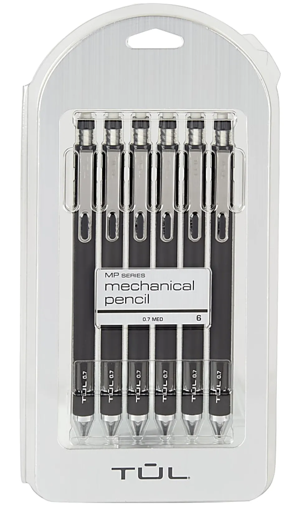 TUL® Mechanical Pencils, 0.7 mm, Black Barrels, Pack Of 6 Pencils