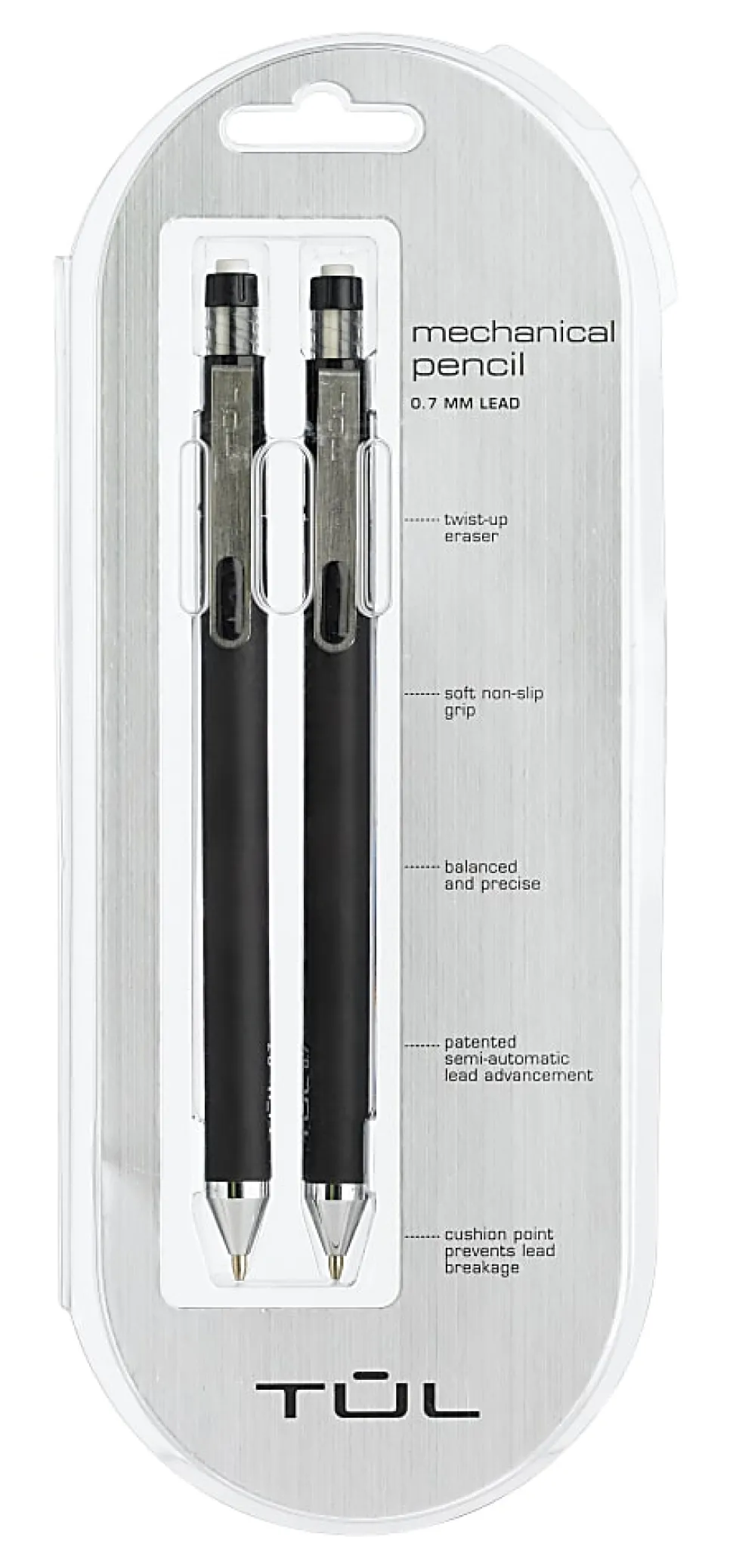 TUL® Mechanical Pencils, 0.7mm, Black Barrel, Pack Of 2 Pencils