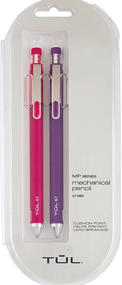 TUL® Mechanical Pencils, 0.7 mm, Pink & Purple Barrels, Pack Of 2 Pencils
