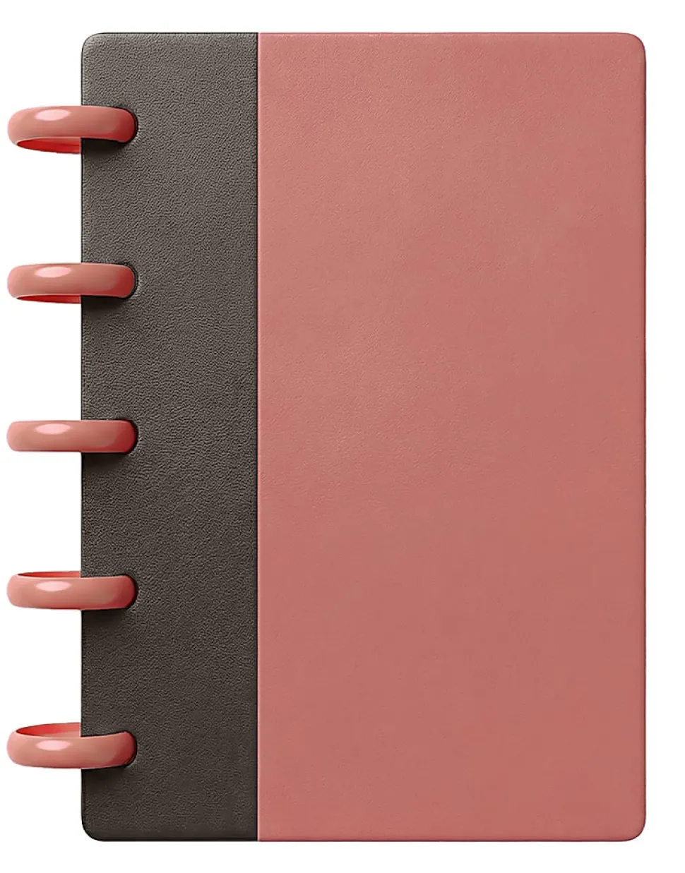 TUL® Mini Discbound Notebook With Soft-Touch Cover, Narrow Ruled, 60 Sheets, 5" x 3-1/2", Pink/Brown