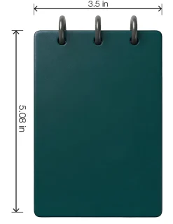TULĀ® Mini Steno Discbound Notebook With Soft-Touch Cover, Narrow Ruled, 60 Sheets, 5" x 3-1/2", Turquoise