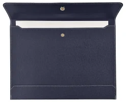 TULâ„¢ Vegan Leather Document Envelope With Snap Closure, Letter Size, Navy