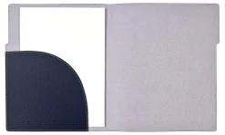 TULâ„¢ Vegan Leather File Folder With Pocket, Letter Size, Navy