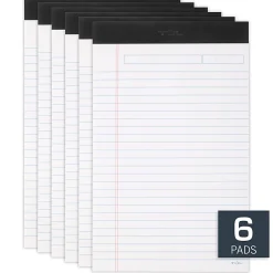 TUL® Writing Pads, Junior Size, Narrow Rule, 50 Sheets Per Pad, White, Pack Of 6 Pads