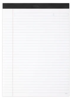 TULĀ® Writing Pads, Letter Size, Wide Rule, 50 Sheets Per Pad, White, Pack Of 6 Pads