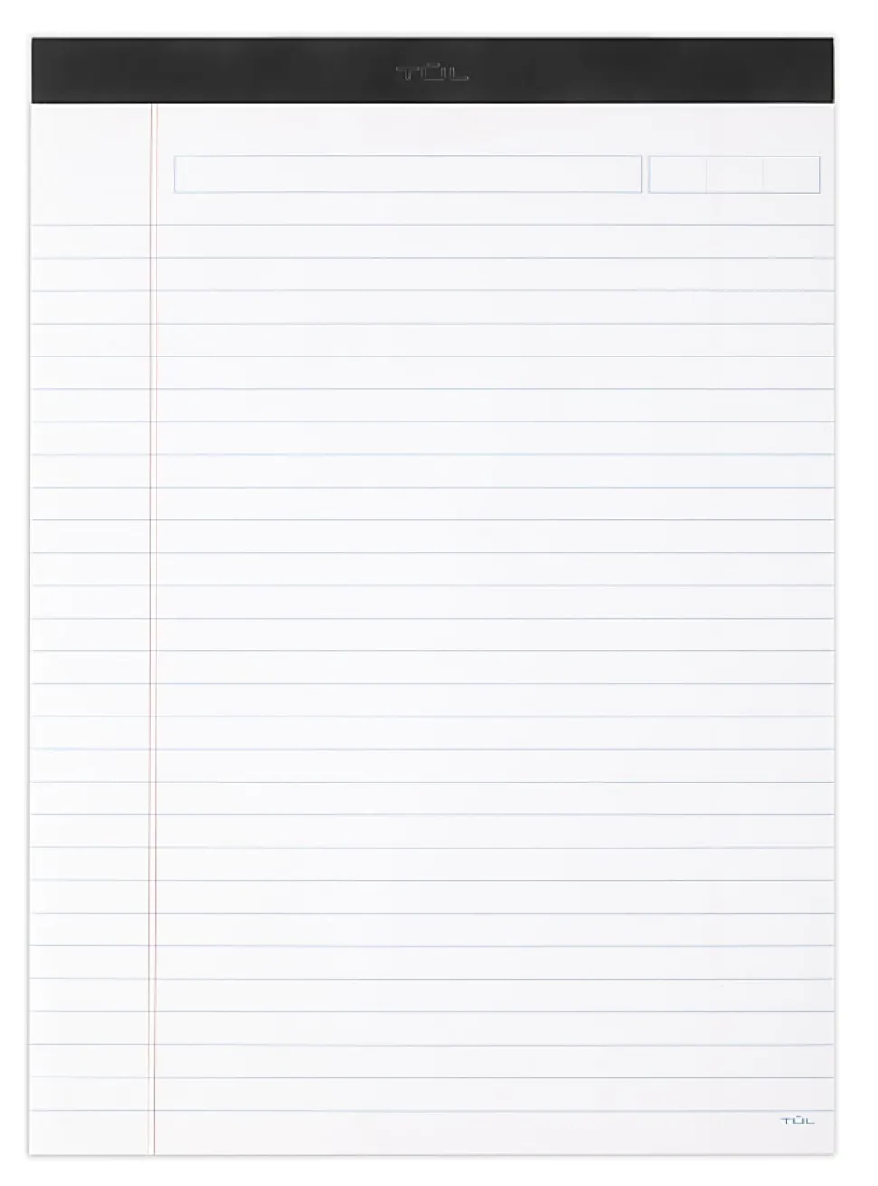 TUL® Writing Pads, Letter Size, Wide Rule, 50 Sheets Per Pad, White, Pack Of 6 Pads
