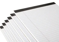 TUL® Writing Pads, Letter Size, Wide Rule, 50 Sheets Per Pad, White, Pack Of 6 Pads