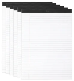 TUL® Writing Pads, Letter Size, Wide Rule, 50 Sheets Per Pad, White, Pack Of 6 Pads