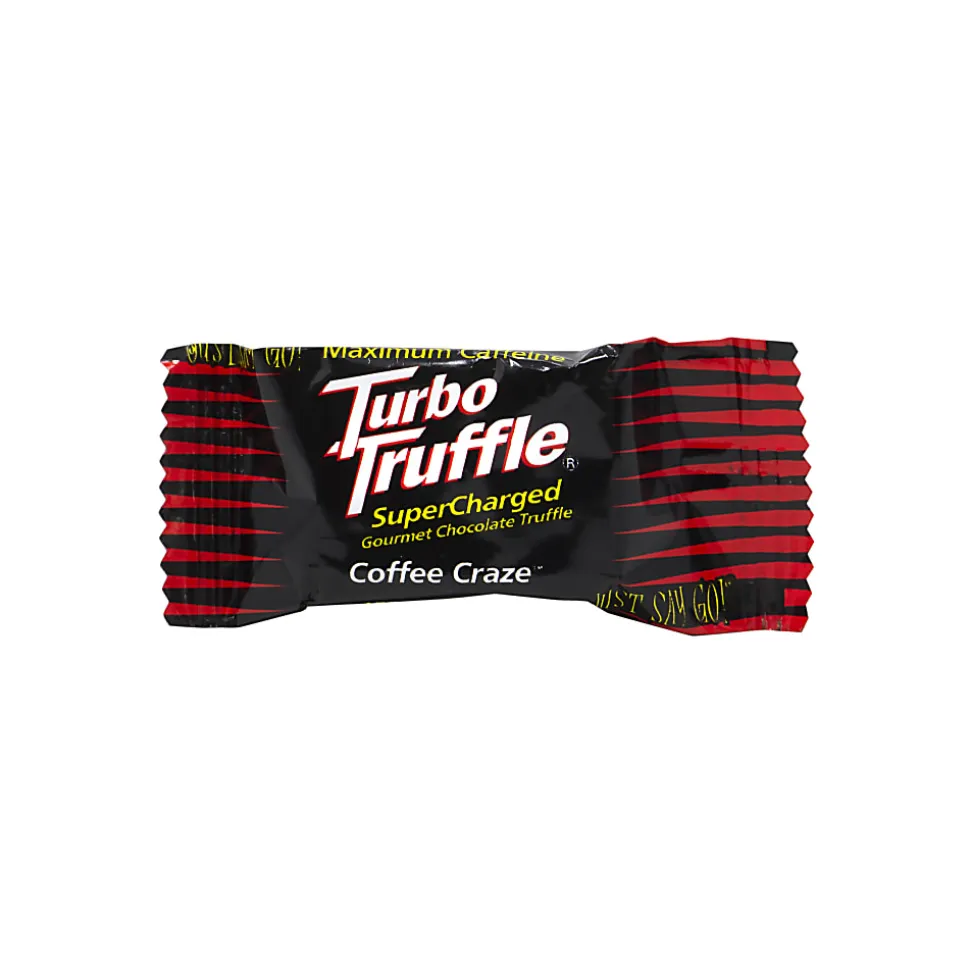 Turbo Truffles Energy Chocolate Coffee Craze Truffles, Pack Of 50 Truffles