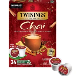 Twinings® Chai Tea Keurig® K-Cup® Pods, 0.11 Oz, 24/Box