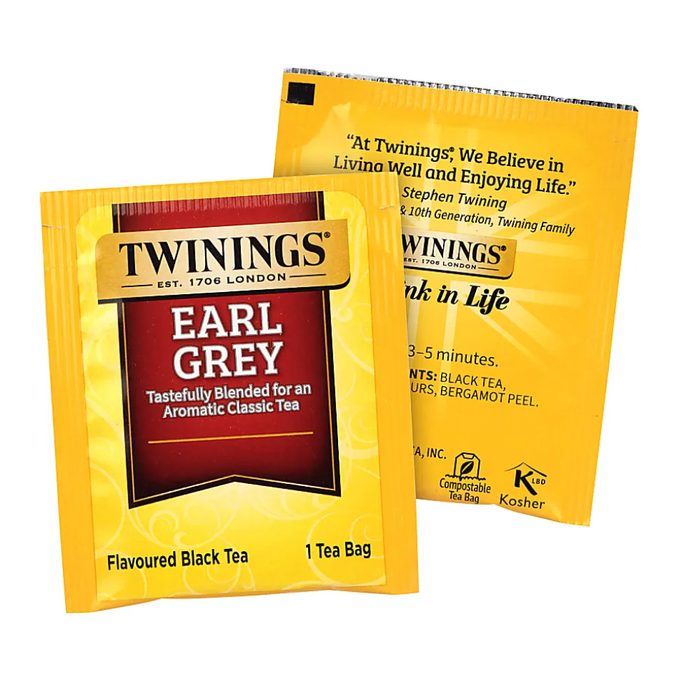 Twinings Earl Grey Black Tea Bags, Pack Of 100 Bags