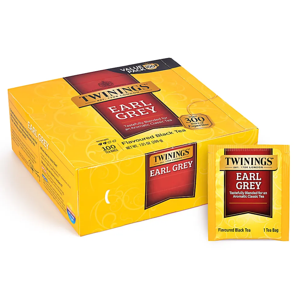 Twinings Earl Grey Black Tea Bags, Pack Of 100 Bags