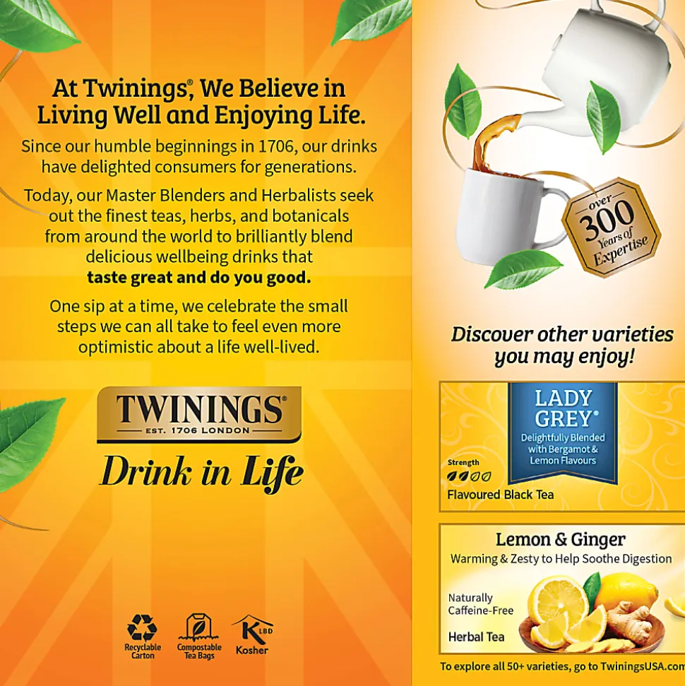 Twinings® Earl Grey Tea Bags, 1.76 oz, 25/Box