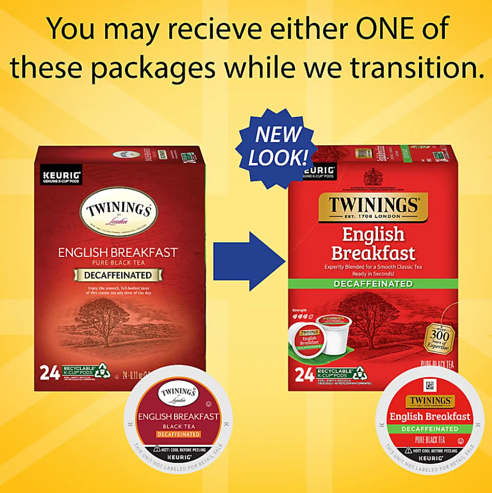 Twinings® English Breakfast Decaf Tea, Keurig® K-Cup® Pods, 24/Box